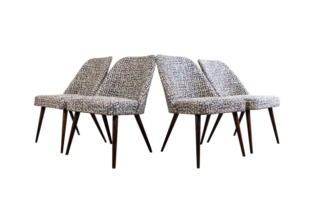 Set of 4, dining chairs, Poland, 1960's