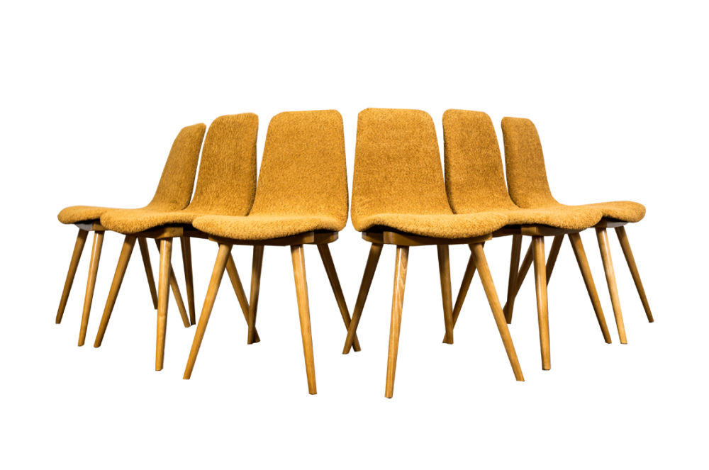 Set of 6 chairs, A-6150 by FAMEG, Poland, 1960's