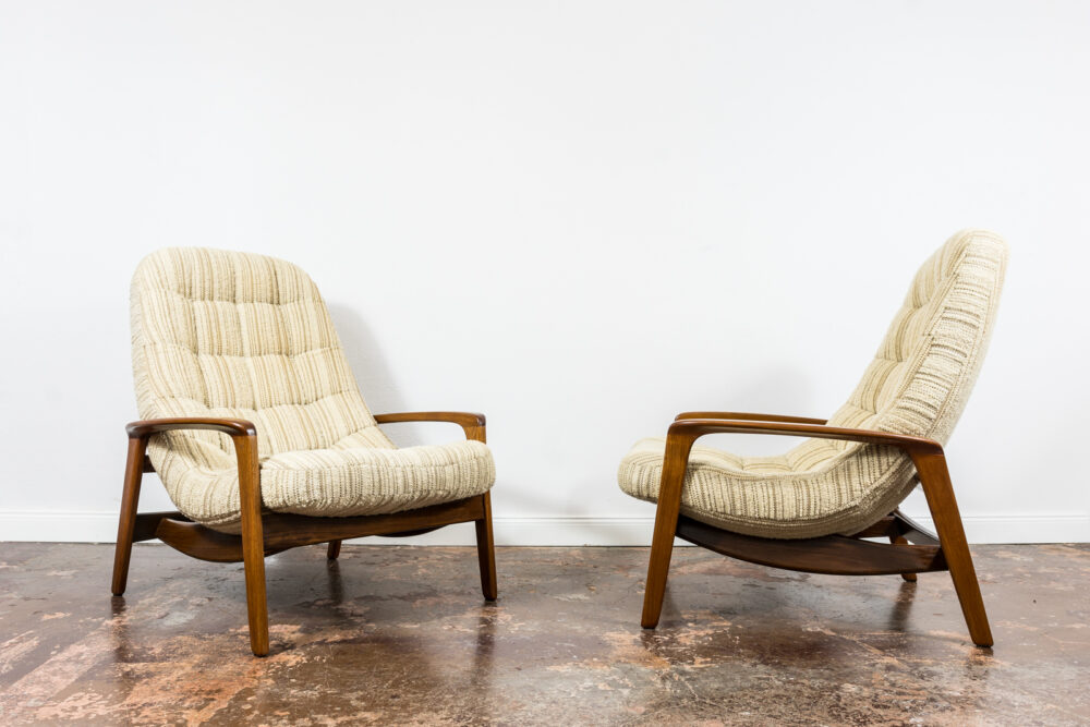 Pair of Scoope lounge chairs by R. Huber, Canada, 1960s