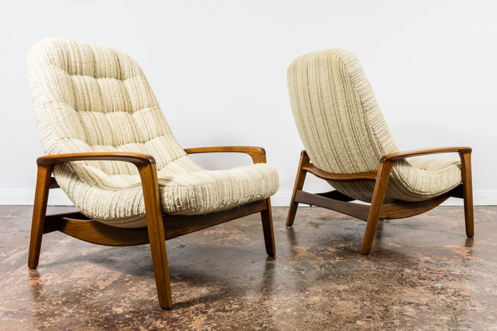 Pair of Scoope lounge chairs by R. Huber, Canada, 1960s