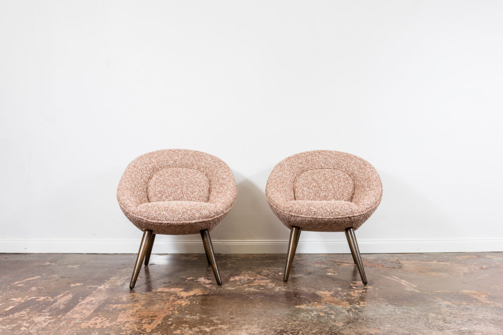 Pair of lounge chairs in Kvadrat, by GFM, Poland, 1960's