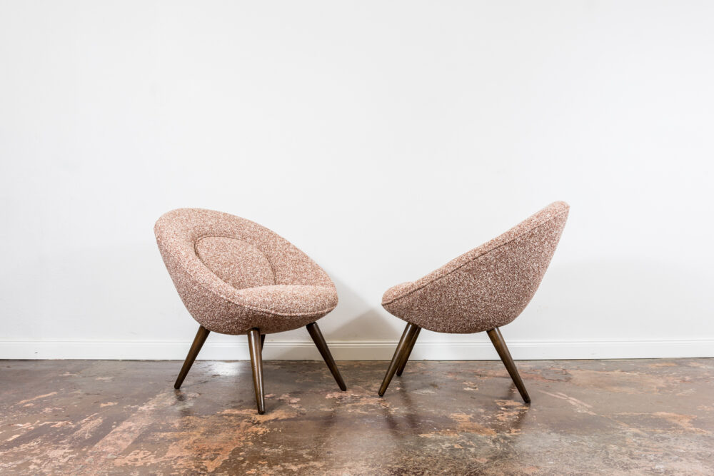 Pair of lounge chairs in Kvadrat, by GFM, Poland, 1960's