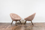 Pair of lounge chairs in Kvadrat, by GFM, Poland, 1960's