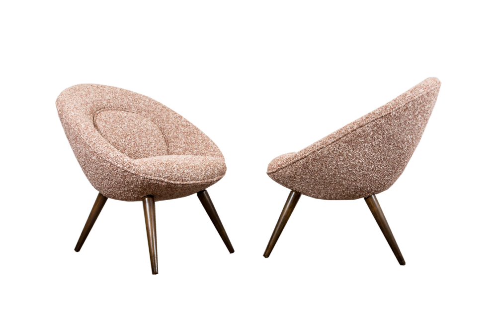 Pair of lounge chairs in Kvadrat, by GFM, Poland, 1960's