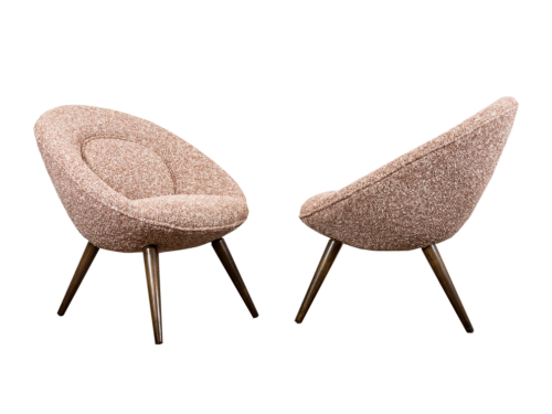 Pair of lounge chairs in Kvadrat, by GFM, Poland, 1960's