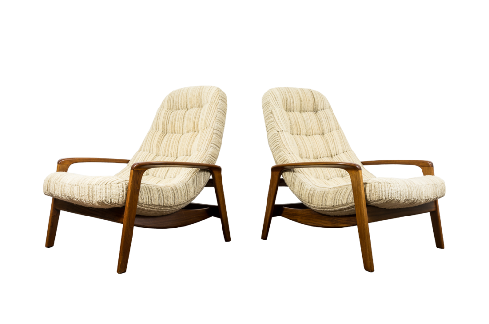 Pair of Scoope lounge chairs by R. Huber, Canada, 1960s