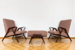 Pai of lounge chairs and Ottoman by František Jirák, Tatra, Czechoslovakia, 1960s