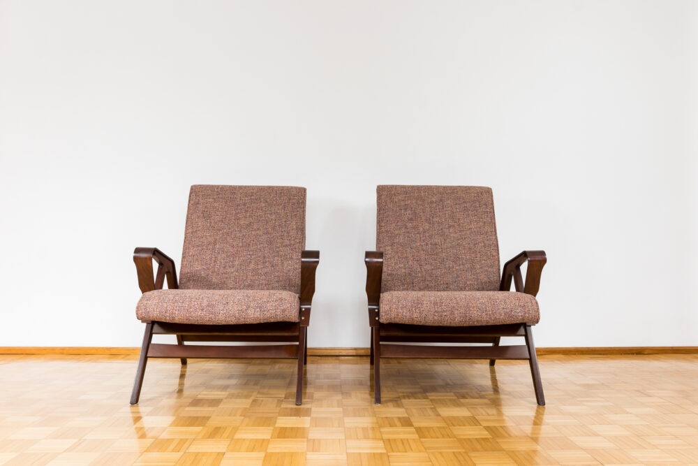 Pai of lounge chairs and Ottoman by František Jirák, Tatra, Czechoslovakia, 1960s