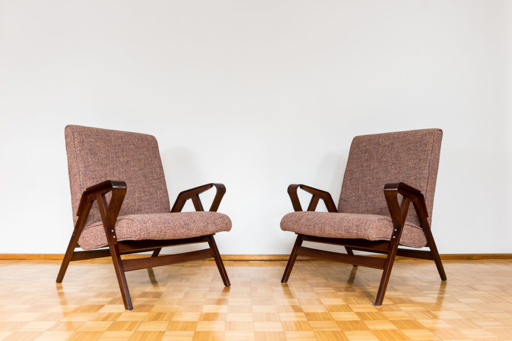 Pai of lounge chairs and Ottoman by František Jirák, Tatra, Czechoslovakia, 1960s