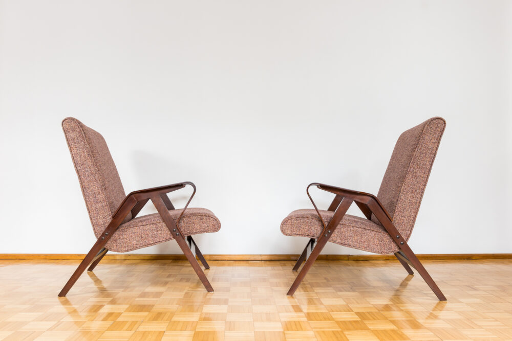 Pai of lounge chairs and Ottoman by František Jirák, Tatra, Czechoslovakia, 1960s