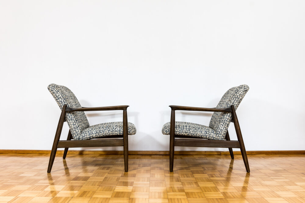 Pair of GFM-64 armchairs by Edmund Homa, GFM, Poland, 1960's