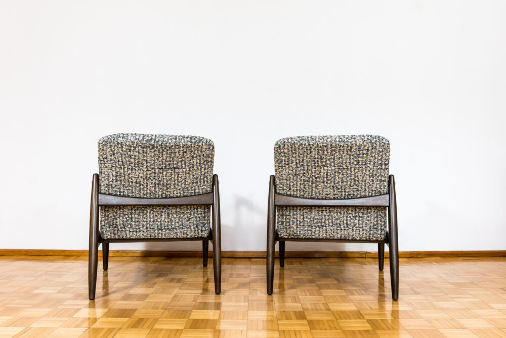 Pair of GFM-64 armchairs by Edmund Homa, GFM, Poland, 1960's