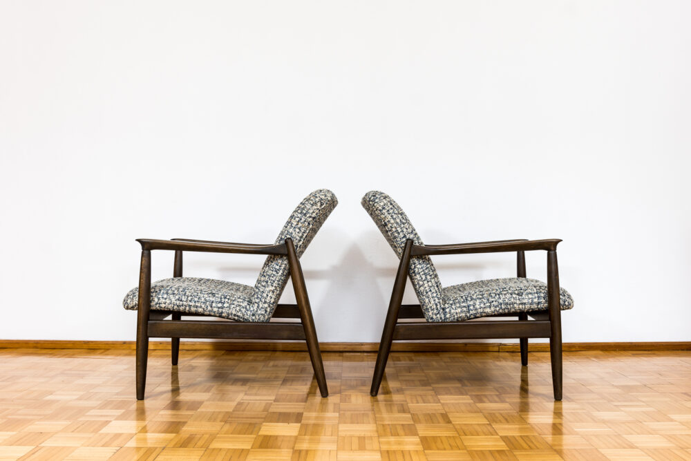 Pair of GFM-64 armchairs by Edmund Homa, GFM, Poland, 1960's