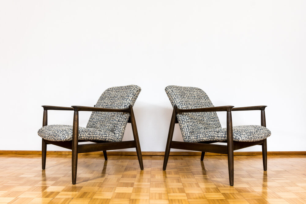 Pair of GFM-64 armchairs by Edmund Homa, GFM, Poland, 1960's