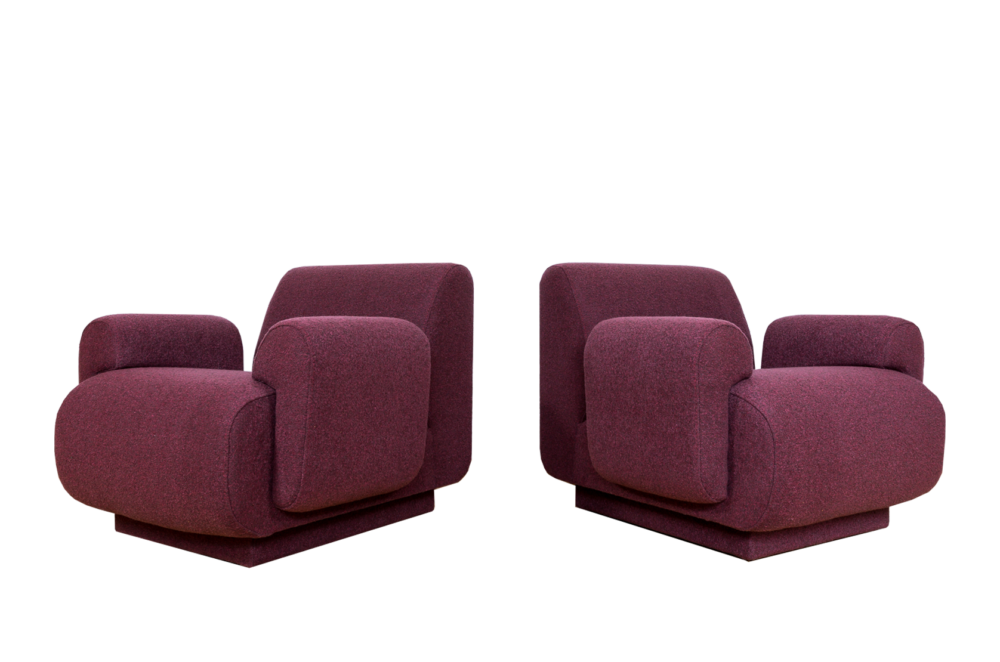 Pair of modular lounge chairs by Eberhard Geißler, Oelsa, Germany, 1970's