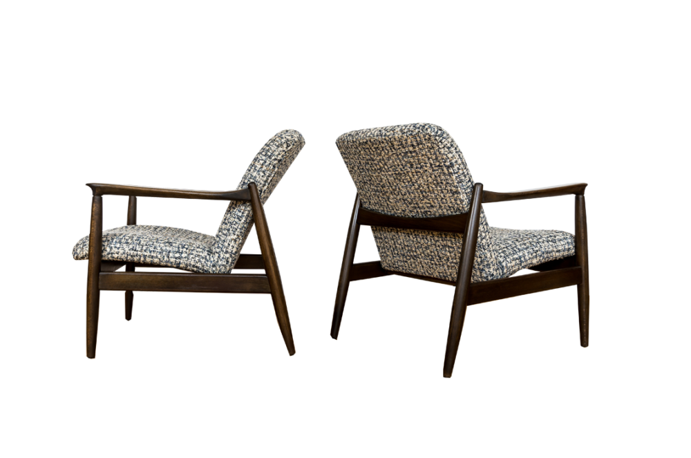 Pair of GFM-64 armchairs by Edmund Homa, GFM, Poland, 1960's