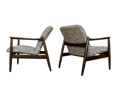 Pair of GFM-64 armchairs by Edmund Homa, GFM, Poland, 1960's