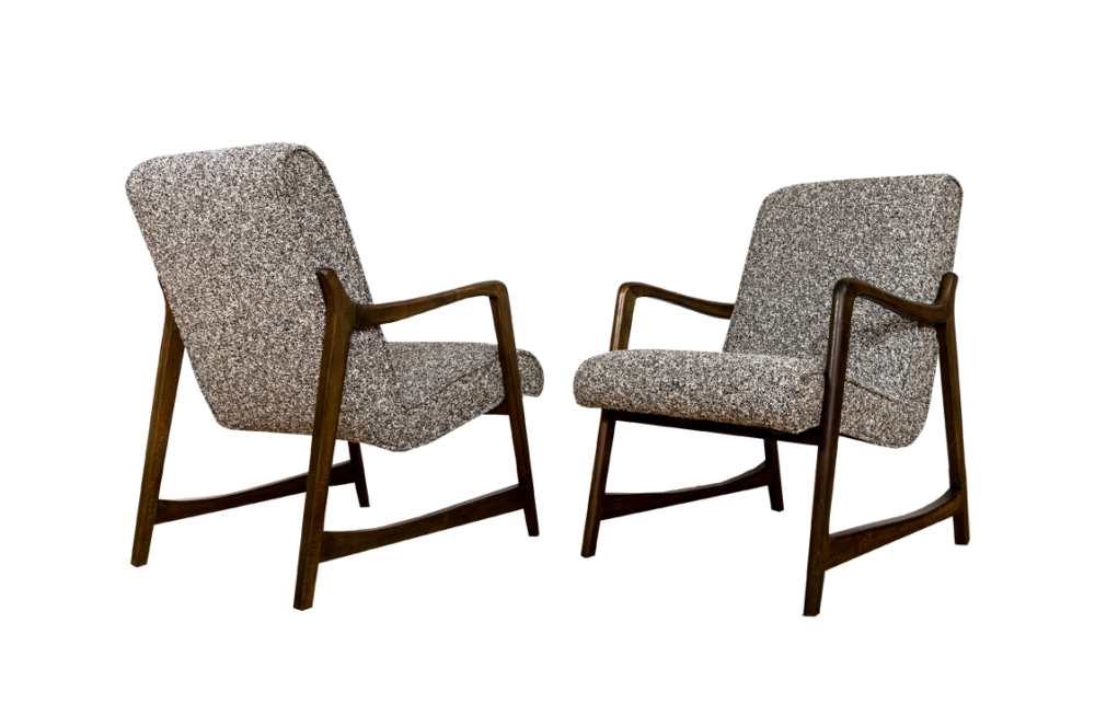 Pair of armchairs, Type 364 by Barbara Fenrych Węcławska, Poland, 1960’s