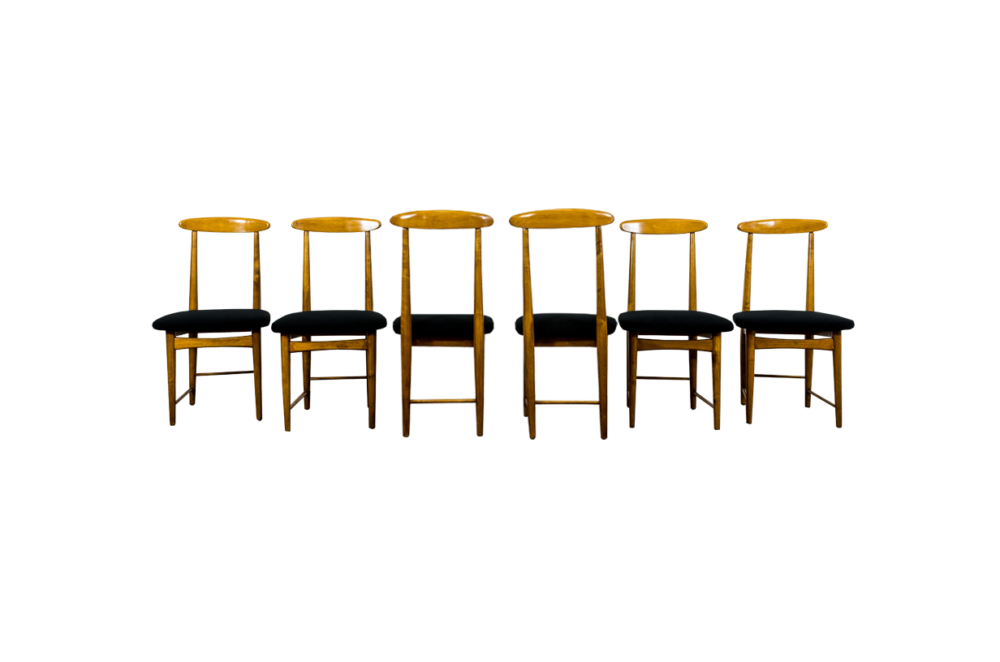 Set of 6 dining chairs by Bernard Malendowicz, Poland, 1960's