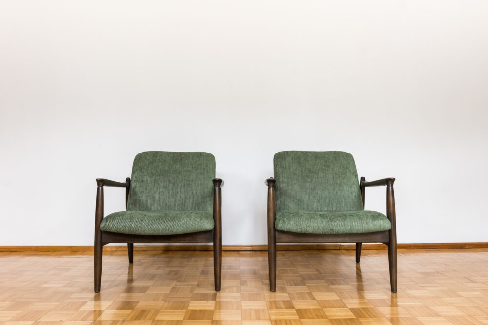 Pair of GFM-64 armchairs by Edmund Homa, GFM, Poland, 1960’s