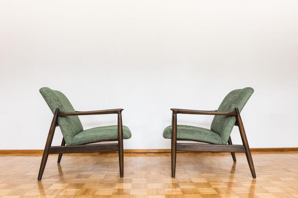 Pair of GFM-64 armchairs by Edmund Homa, GFM, Poland, 1960’s