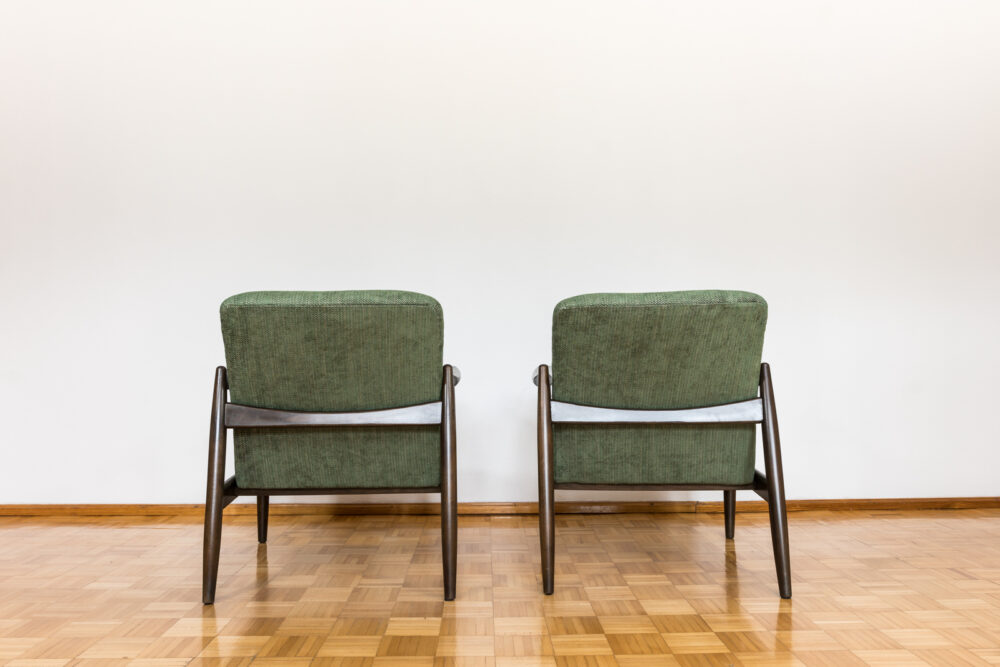 Pair of GFM-64 armchairs by Edmund Homa, GFM, Poland, 1960’s