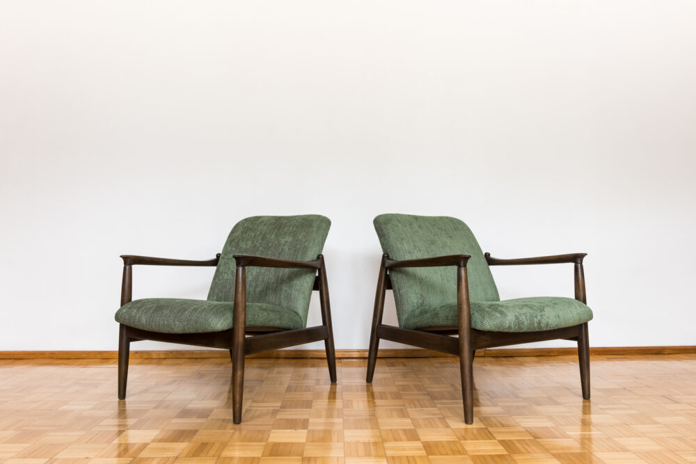 Pair of GFM-64 armchairs by Edmund Homa, GFM, Poland, 1960’s