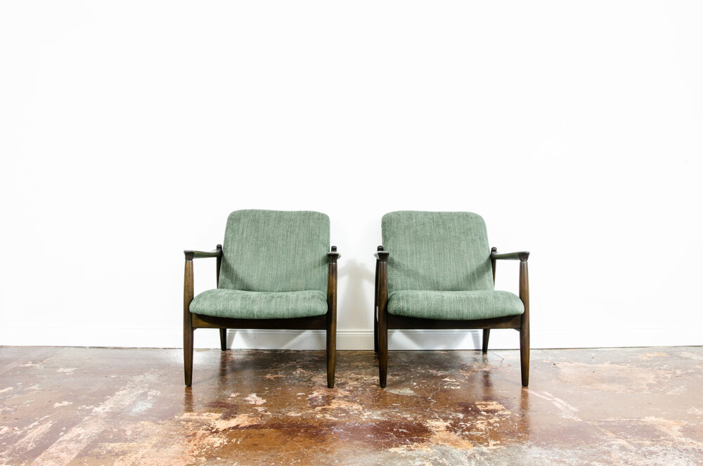 Pair of GFM-64 armchairs by Edmund Homa, GFM, Poland, 1960’s