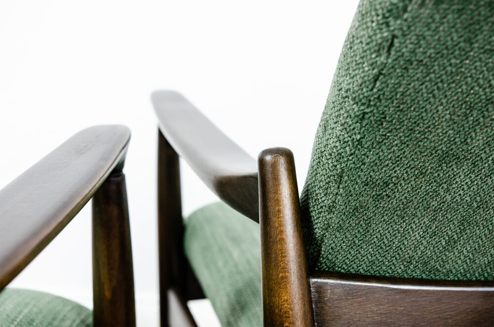 Pair of GFM-64 armchairs by Edmund Homa, GFM, Poland, 1960’s