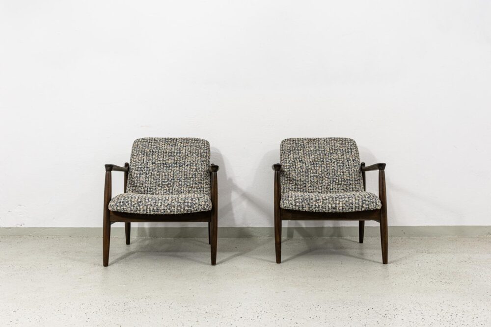 Pair of GFM-64 armchairs by Edmund Homa, GFM, Poland, 1960's
