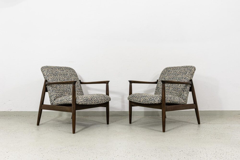 Pair of GFM-64 armchairs by Edmund Homa, GFM, Poland, 1960's