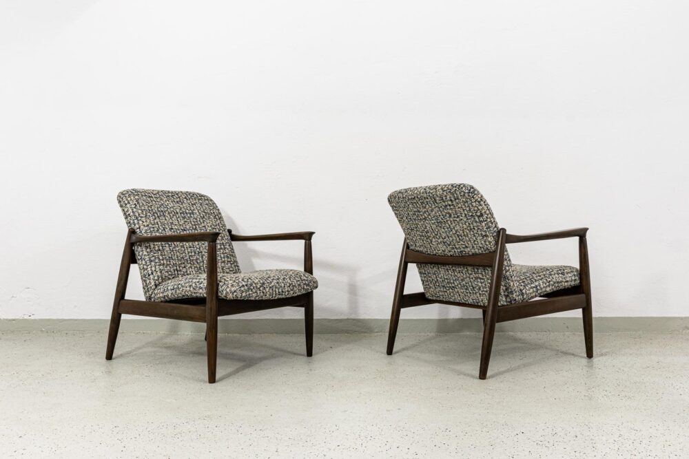 Pair of GFM-64 armchairs by Edmund Homa, GFM, Poland, 1960's