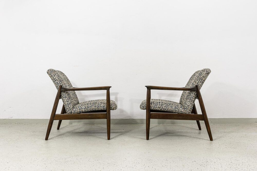 Pair of GFM-64 armchairs by Edmund Homa, GFM, Poland, 1960's