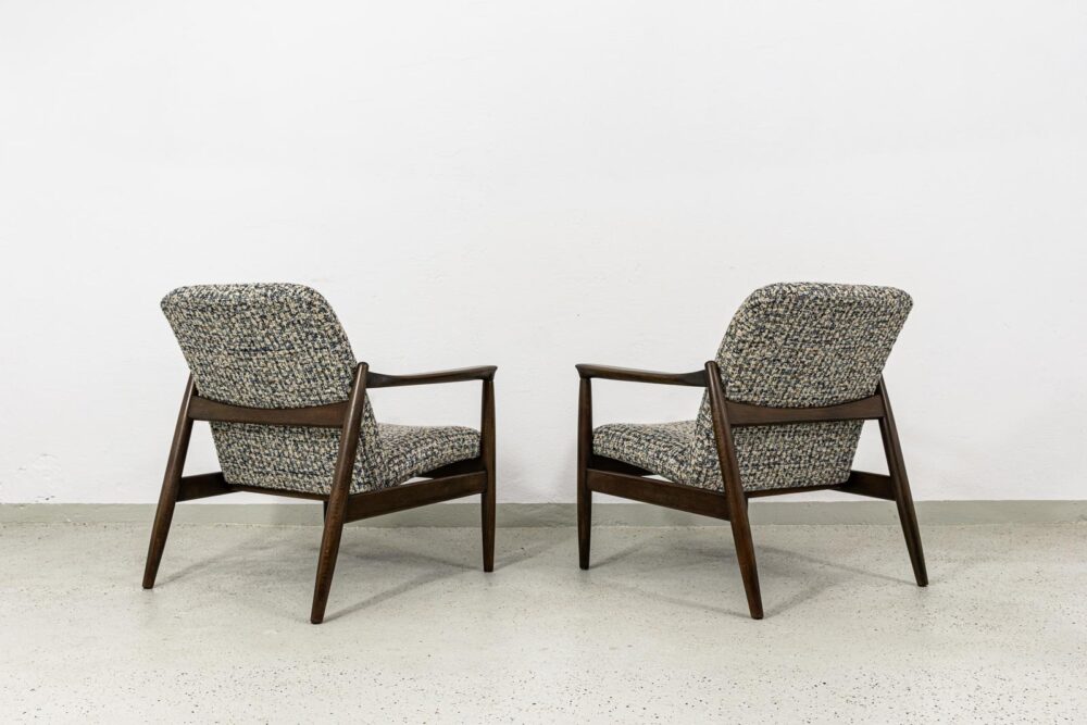 Pair of GFM-64 armchairs by Edmund Homa, GFM, Poland, 1960's