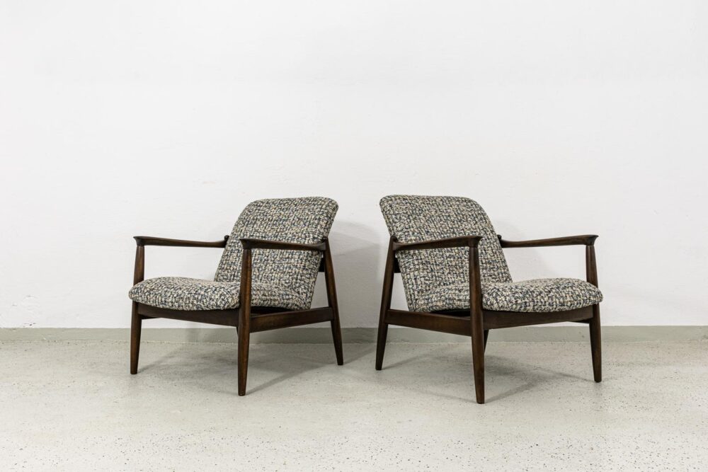 Pair of GFM-64 armchairs by Edmund Homa, GFM, Poland, 1960's