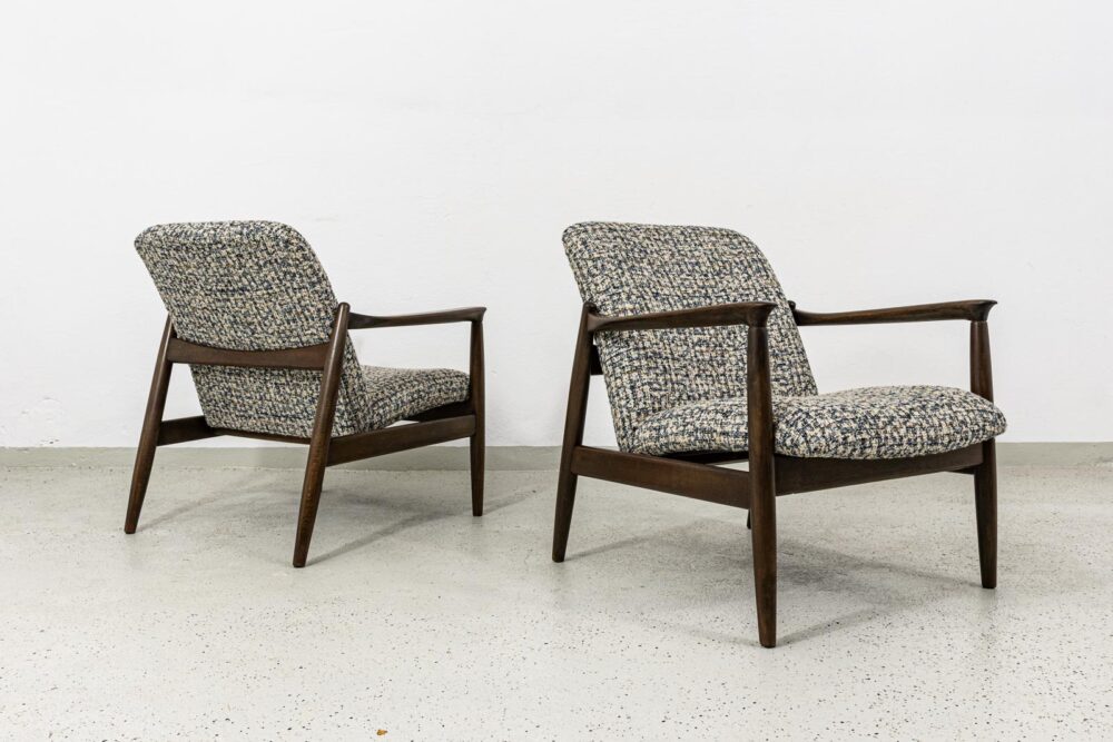 Pair of GFM-64 armchairs by Edmund Homa, GFM, Poland, 1960's