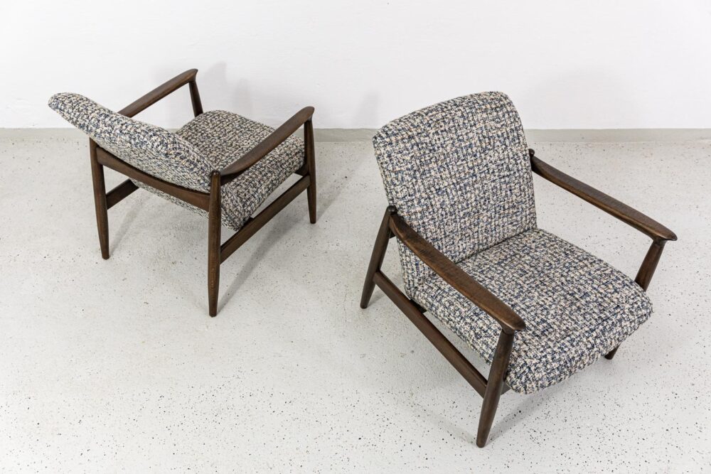 Pair of GFM-64 armchairs by Edmund Homa, GFM, Poland, 1960's