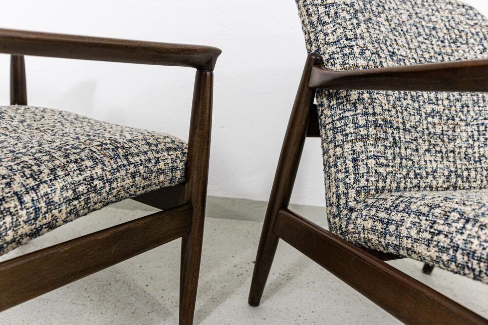 Pair of GFM-64 armchairs by Edmund Homa, GFM, Poland, 1960's