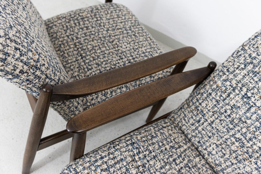 Pair of GFM-64 armchairs by Edmund Homa, GFM, Poland, 1960's