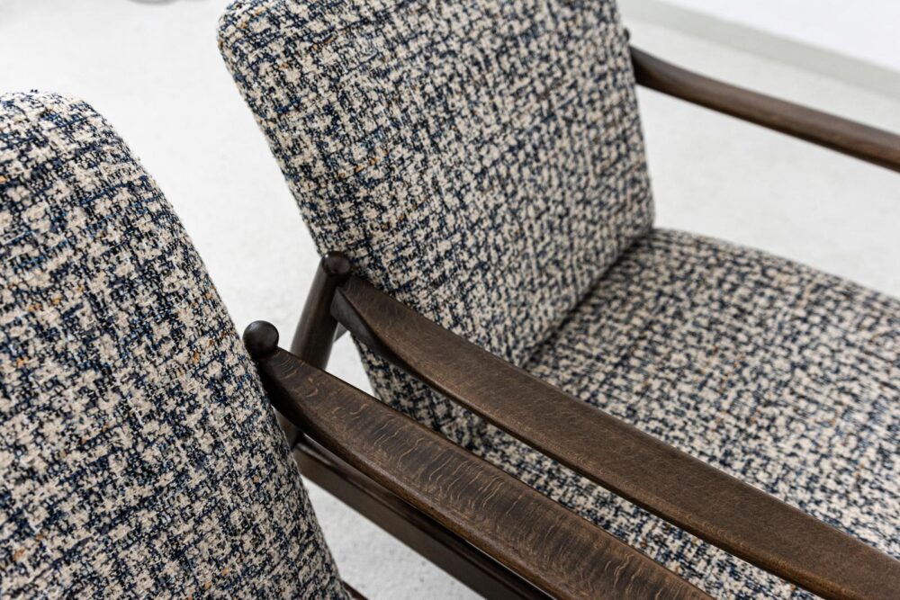 Pair of GFM-64 armchairs by Edmund Homa, GFM, Poland, 1960's