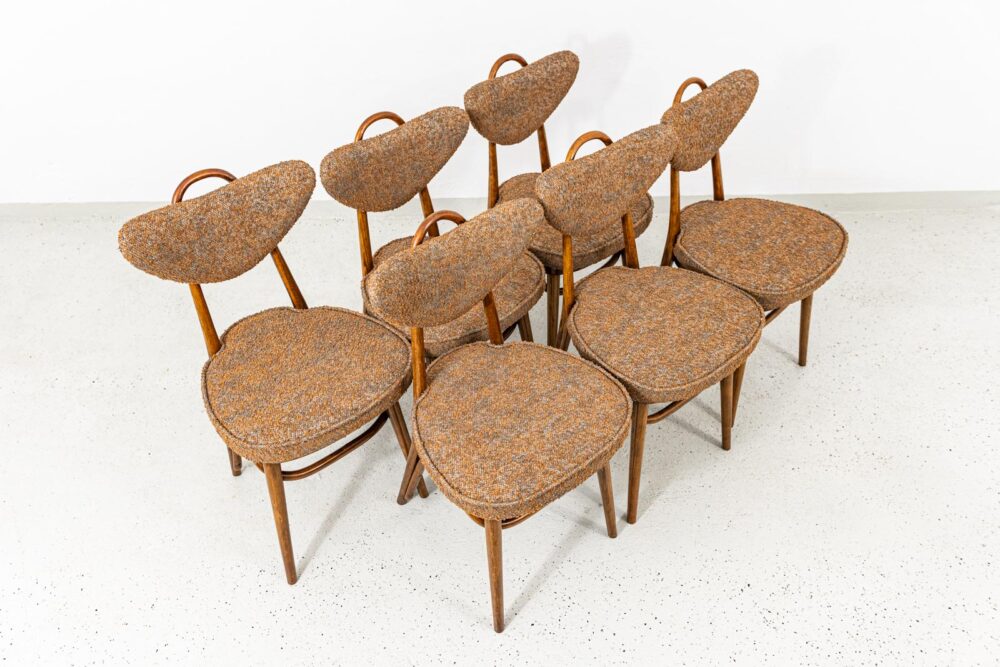 Set of 6 Chairs No 124 By H & J Kurmanowicz, Poland, 1950’S