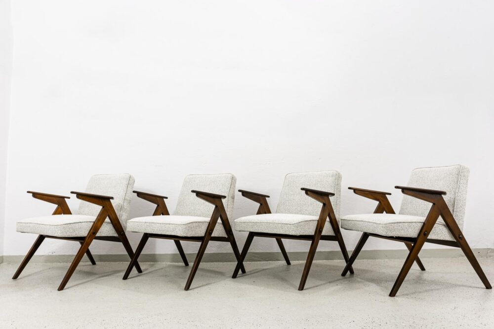 Set of 4 armchairs, Type 300-177 "Bunny", Poland, 1970's