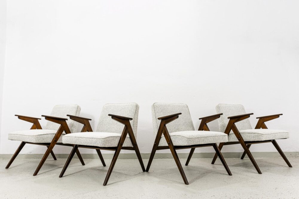 Set of 4 armchairs, Type 300-177 "Bunny", Poland, 1970's