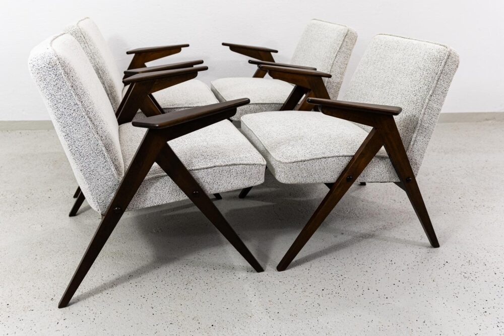 Set of 4 armchairs, Type 300-177 "Bunny", Poland, 1970's