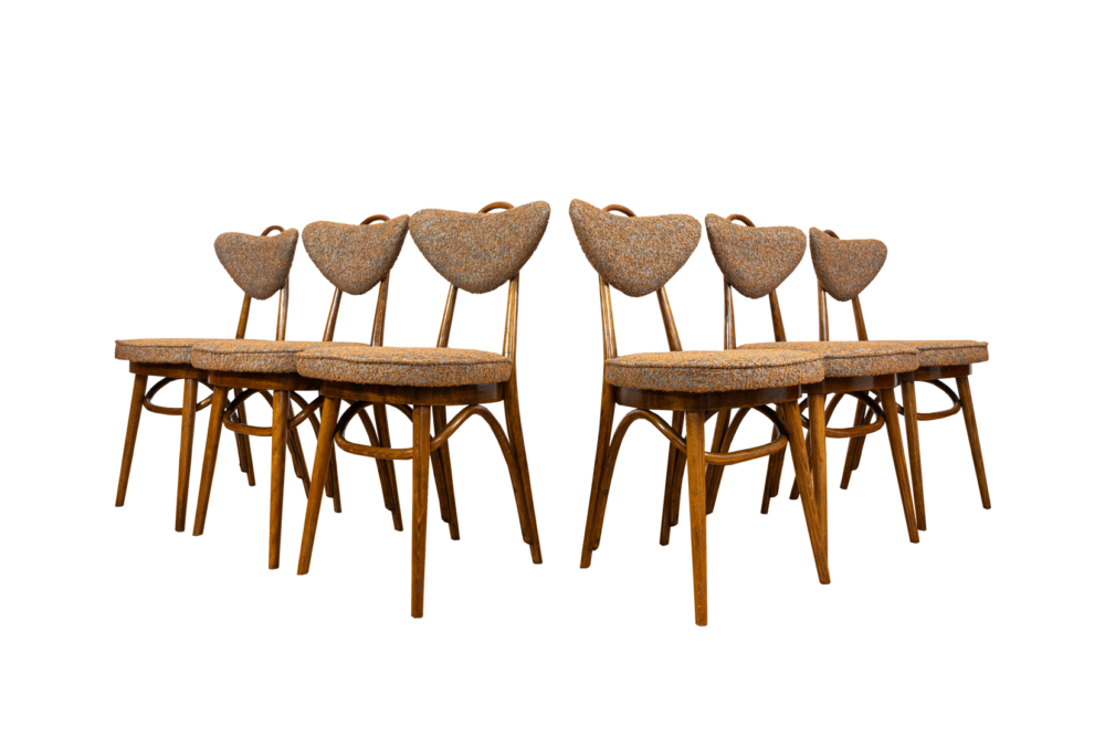 Set of 6 Chairs No 124 By H & J Kurmanowicz, Poland, 1950’S