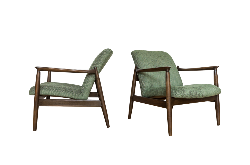 Pair of GFM-64 armchairs by Edmund Homa, GFM, Poland, 1960’s