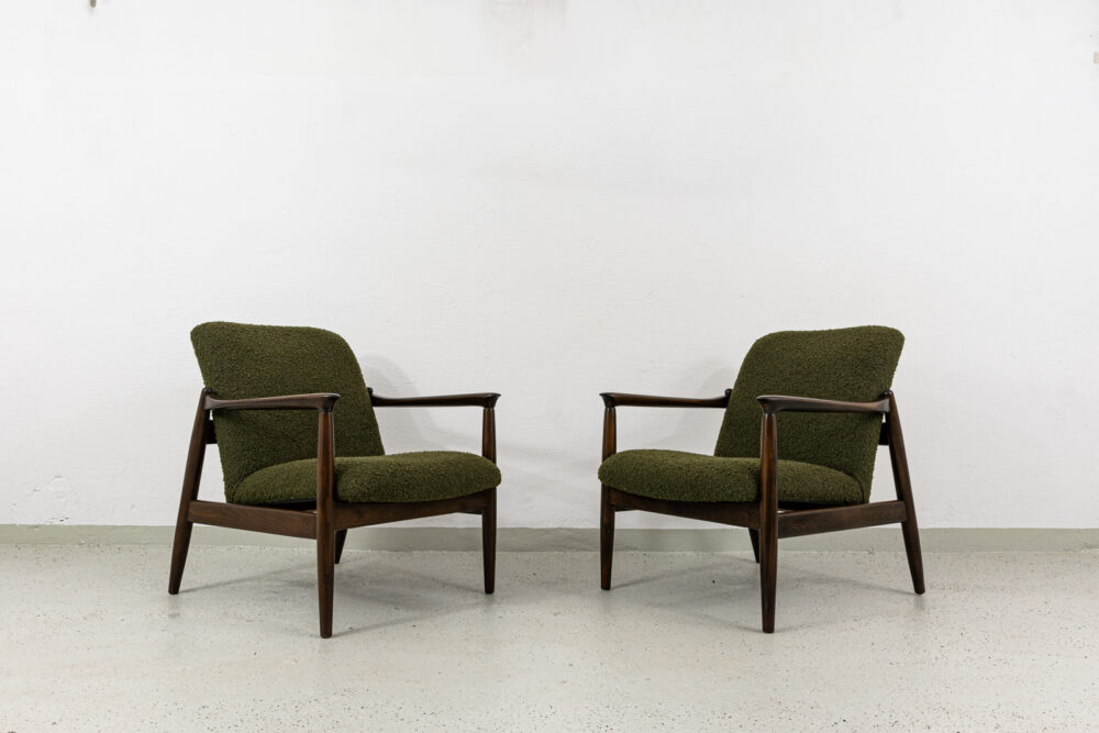 Pair of GFM-64 armchairs by Edmund Homa, GFM, Poland, 1960's