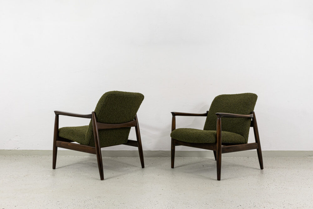 Pair of GFM-64 armchairs by Edmund Homa, GFM, Poland, 1960's