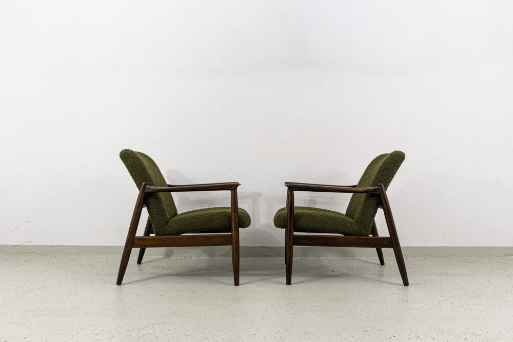 Pair of GFM-64 armchairs by Edmund Homa, GFM, Poland, 1960's