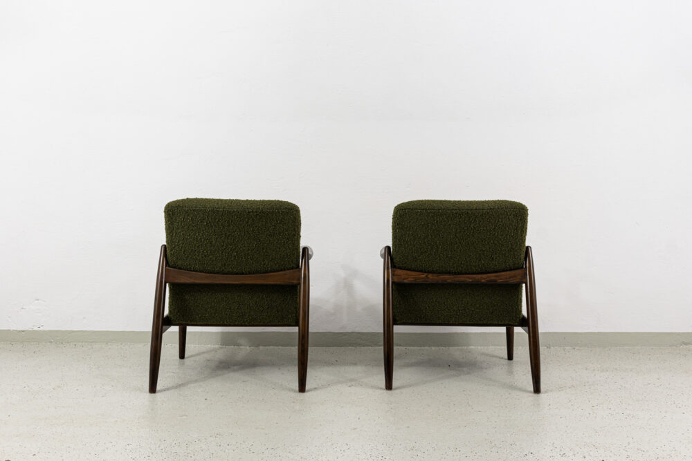 Pair of GFM-64 armchairs by Edmund Homa, GFM, Poland, 1960's